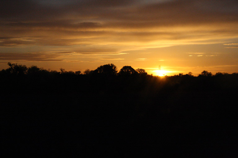 Sonnenuntergang als wir fuhren