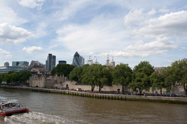 On the bridge looking north of the Thames
