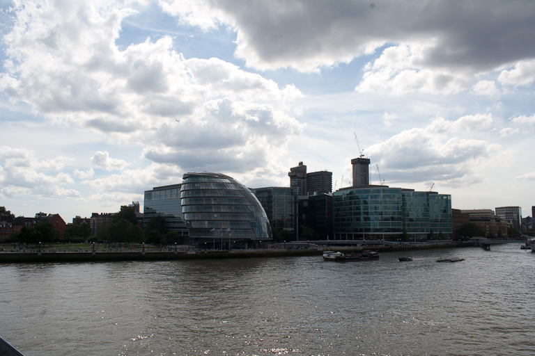 On the bridge looking south of the Thames