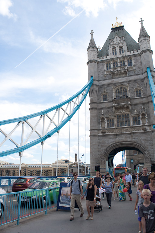 The North Tower of Tower Bridge with lotsa tourists