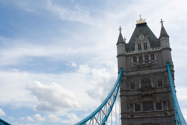 A wide shot of Tower Bridge from the North