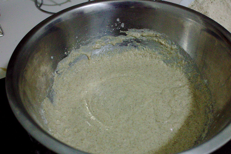 Dough in a batter-like consistency